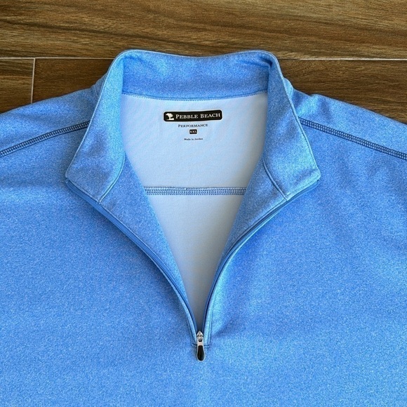 Pebble Beach Men’s Quarter Zip Pullover in Blue, XXL - Picture 8 of 12